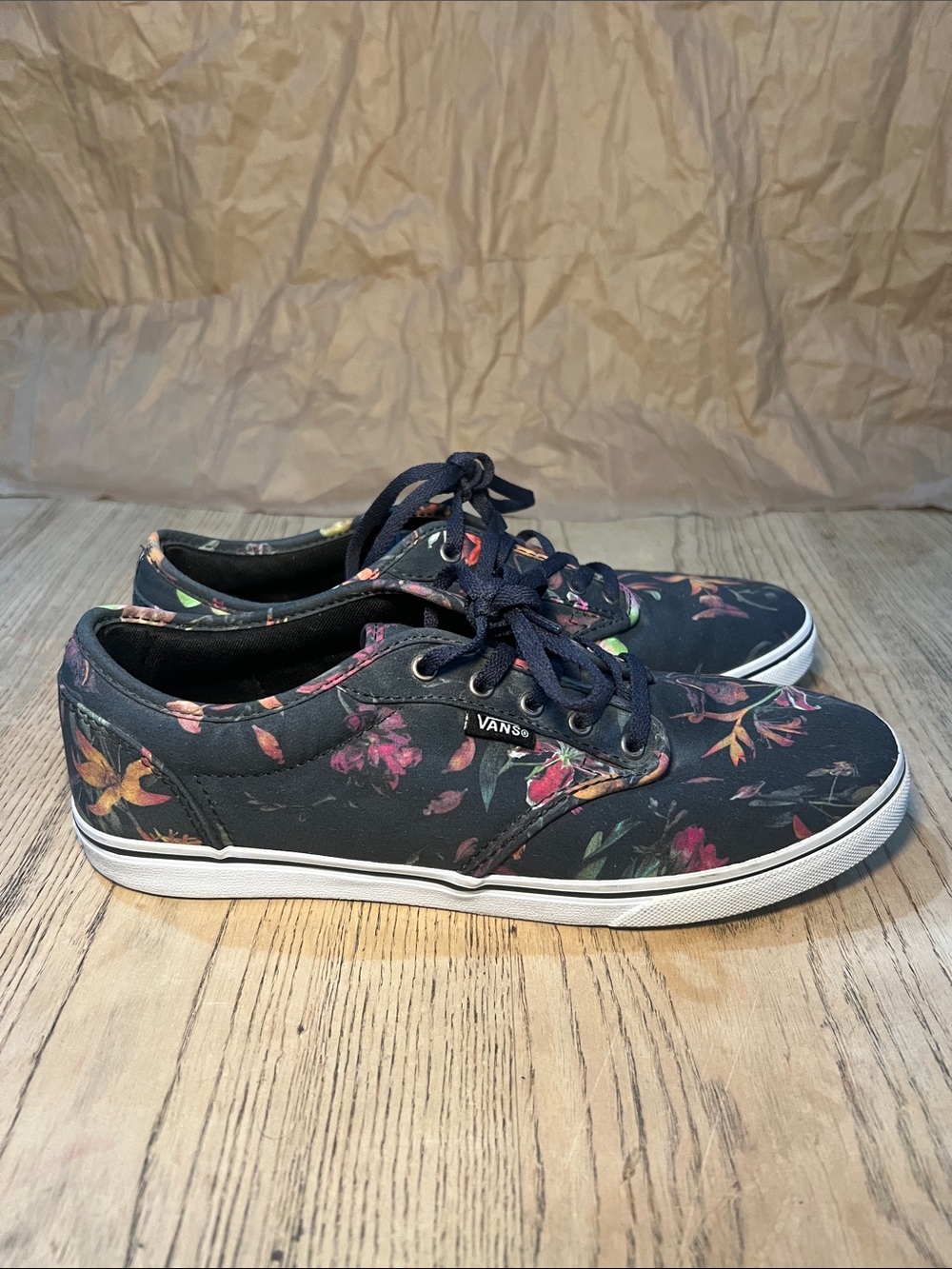 Vans Navy Floral Canvas Low-Top Sneakers